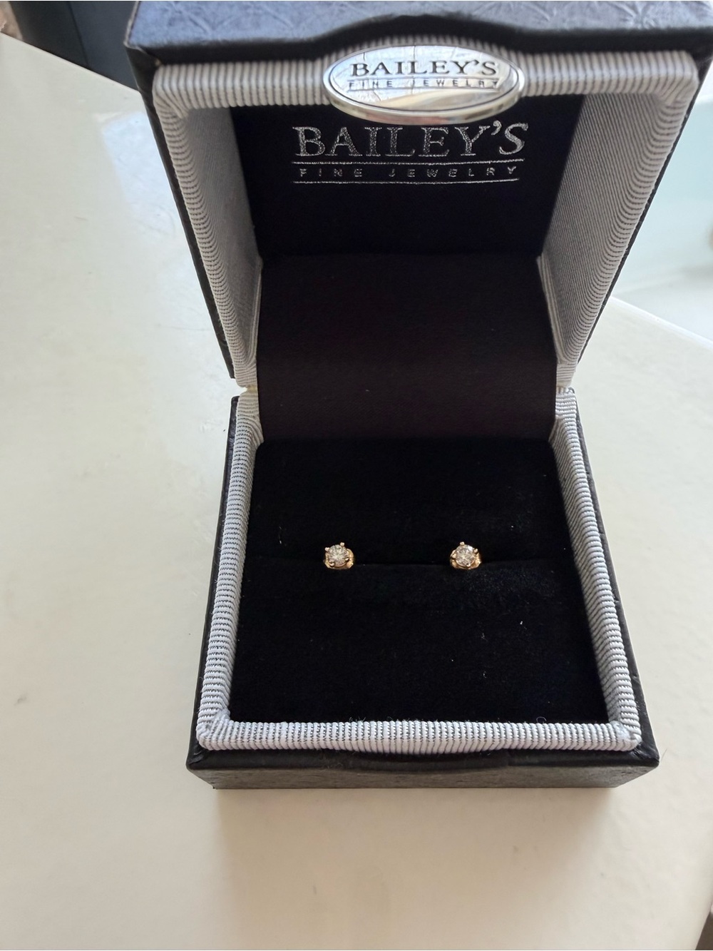 Authentic Bailey's Fine Jewelry Diamond Stud Earrings - Box Included